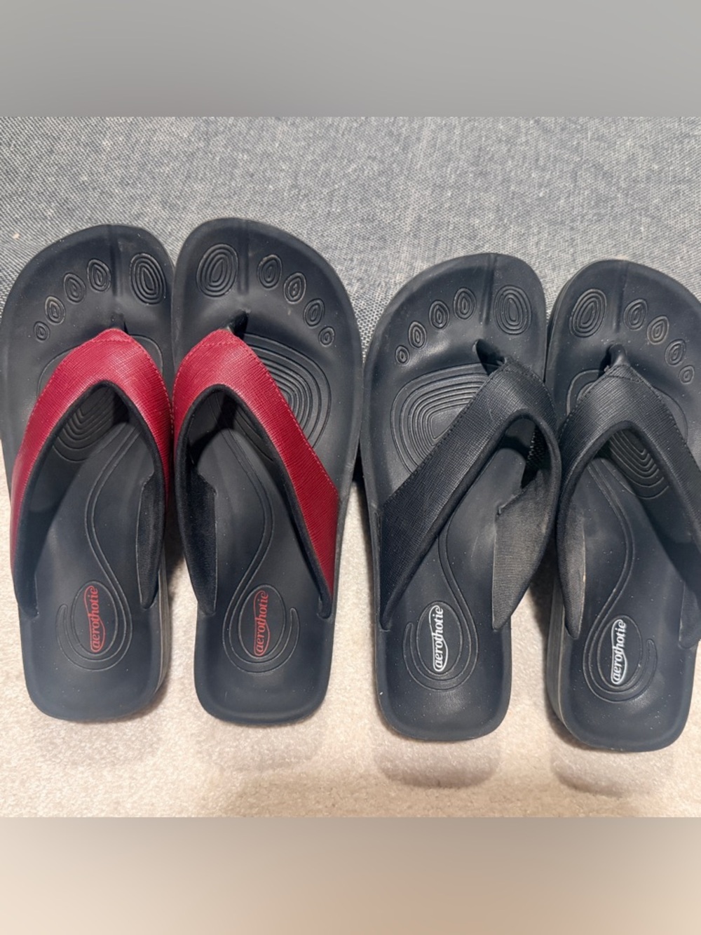Lot of 2 pair Aerothotic Thong Flip Flop Comfort Casual Sandals  8.5 M